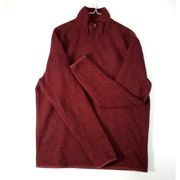 J CREW Men's Burgundy 1/4-Zip  Pull-over Long Sleeve Sweater Size Large 1573 - Picture 6 of 10